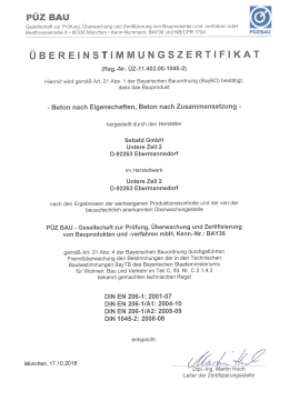PÜZ Beton Eigenschaften