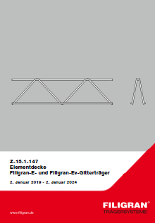 Zulassung Filigran-E- und Filigran-EV-Gitterträger